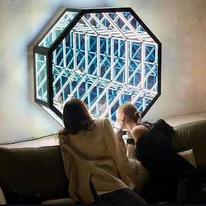 Infinity Mirror Wall Art | Geometric LED Frames in Circle, Square ...