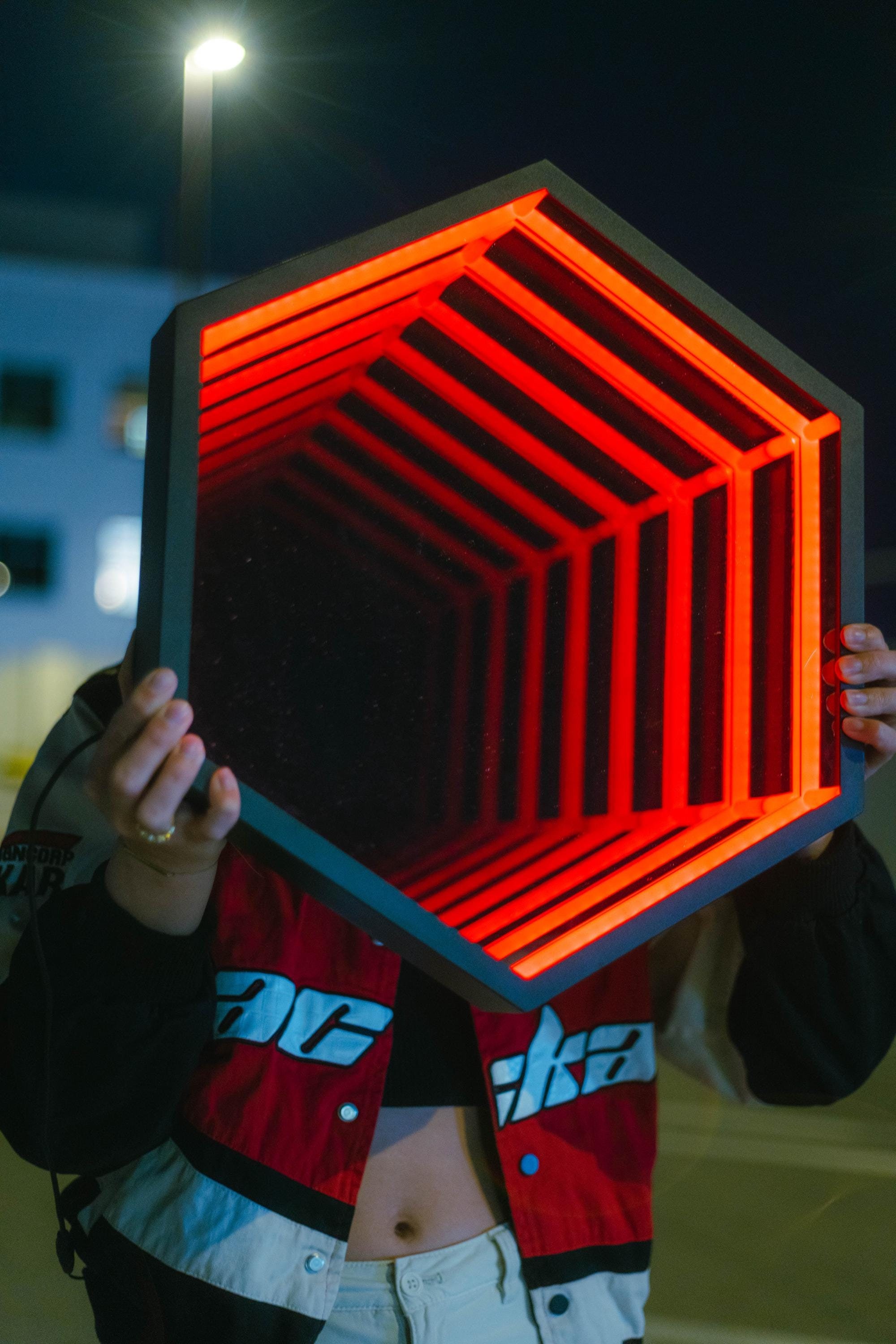 Hexagon Infinity Mirror | Custom Color-changing LED Wall Art ...