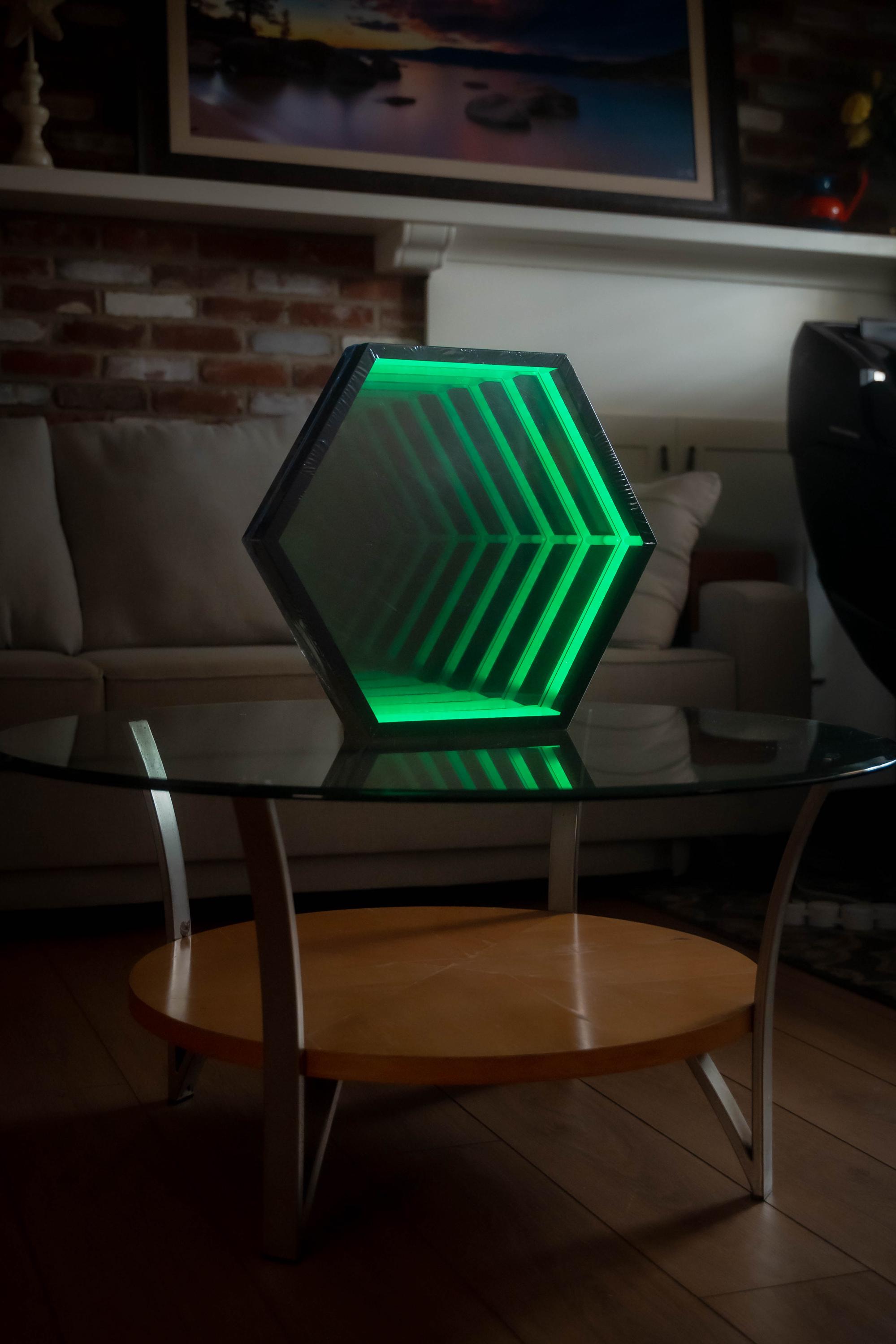 Hexagon Infinity Mirror | Custom Color-changing LED Wall Art ...