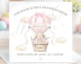 Granddaughter Easter Card, Personalised daughter EASTER Card, First Easter, Baby's 1st, Cute Bunny, Niece, Goddaughter