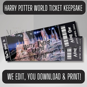 Überraschung Harry Tour Ticket, Hogwarts Andenken, Souvenir, DIGITALE Erinnerungsstücke Angepasste Potter Zauberer, London The Making Of