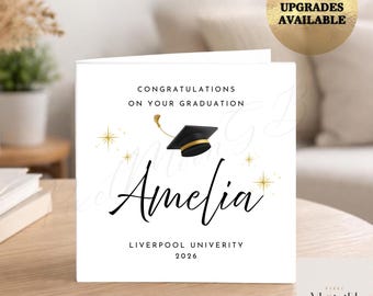 Personalised Graduation Card, Grad result gift, Congratulations Graduate, Custom Name Graduation Gift, University College Keepsake