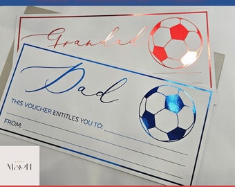 Fathers Day Gift Voucher, Football Certificate, Custom Gift Card with Foil, Personalised Experience Gift Voucher, Foiled Ticket Keepsake
