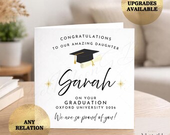 Personalised Daughter Graduation Card, Granddaughter, Son, Grandson Graduation, My or Our, Keepsake Gift Card