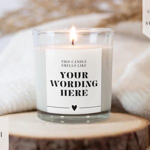 Personalised Smells Like Candle Label, Custom Smells Like, Own Wording, Funny Humour Sticker Label, any wording candle sticker