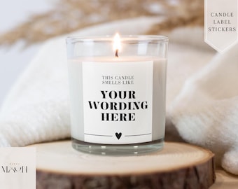 Personalised This Candle Smells Like Candle Label, Custom Smells Like, Own Wording, Funny Humour Sticker Label, any wording candle stickers