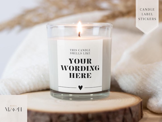 Personalised This Candle Smells Like Candle Label, Custom Smells Like, Own Wording, Funny Humour Sticker Label, any wording candle stickers