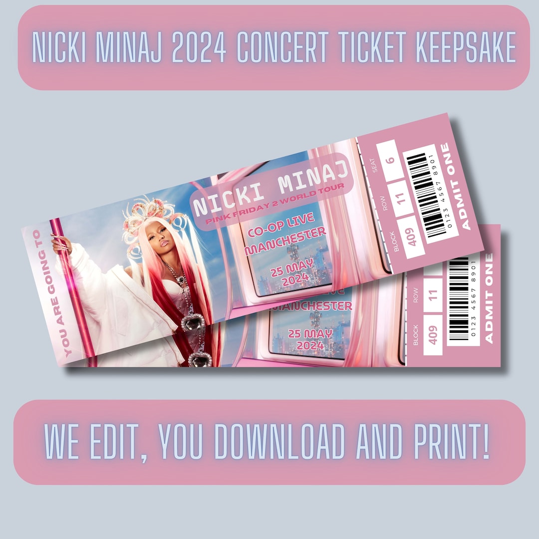 Nicki Minaj Surprise Concert Ticket, Pink Friday 2 Tour 2024