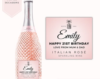 Custom Prosecco Wine Champagne Bottle Label, 18th Gift, 21st Birthday, Bottle Keepsake Gift, Personalised Label Sticker, Milestone