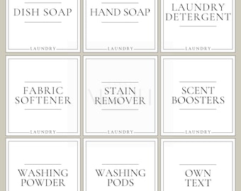 Laundry Organisation Labels, Personalised Jar Labels, Sticker Label, minimalist Stickers, Utility Labels, For Jars, Custom