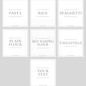 Organization Labels, Personalised Jar Labels, Pasta Labels, Flour Labels, Water Resistant Sticker, minimalist Kitchen Pantry Label For Jars