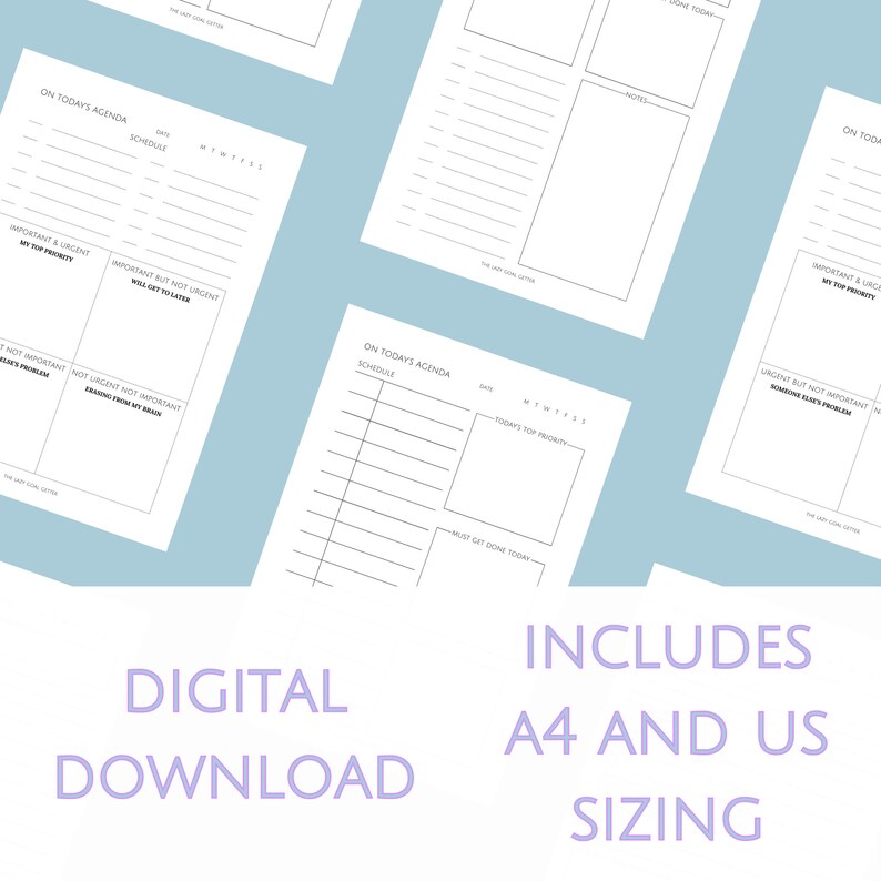 Printable Daily Schedule Priority Matrix, Eisenhower Matrix, Efficient ...