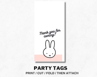 Cute Bunny Party Gift Tags / Printable
