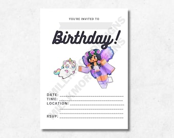BLANK Aphmau Meemeow Party Invitation - Printable