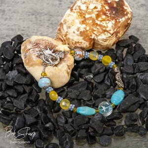 Sand and sea Czech glass bracelet