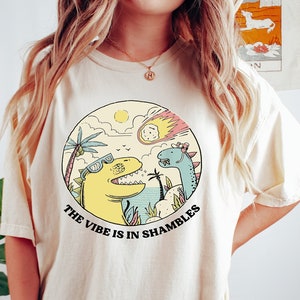 The Vibes Are In Shambles Shirt, Funny Meme Shirt, Funny Sarcastic Shirt, Vintage Shirt, Mental Health Shirt, Big Bang Dinosaur Shirt, Gifts