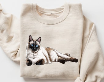 Siamese Cat Sweatshirt, Siamese Cat Shirt, Siamese Gifts, Siamese Cat Owner, Siamese Cat Lover Mama, Cat Mom Sweatshirt, Cat Lady Sweatshirt