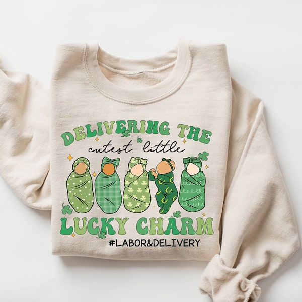 Labor And Delivery St Patricks Day Shirt, Lucky L&D Nurse Saint Patrick's TShirt, Cute L And D St Paddy's Day, Delivering The Cutest Charms