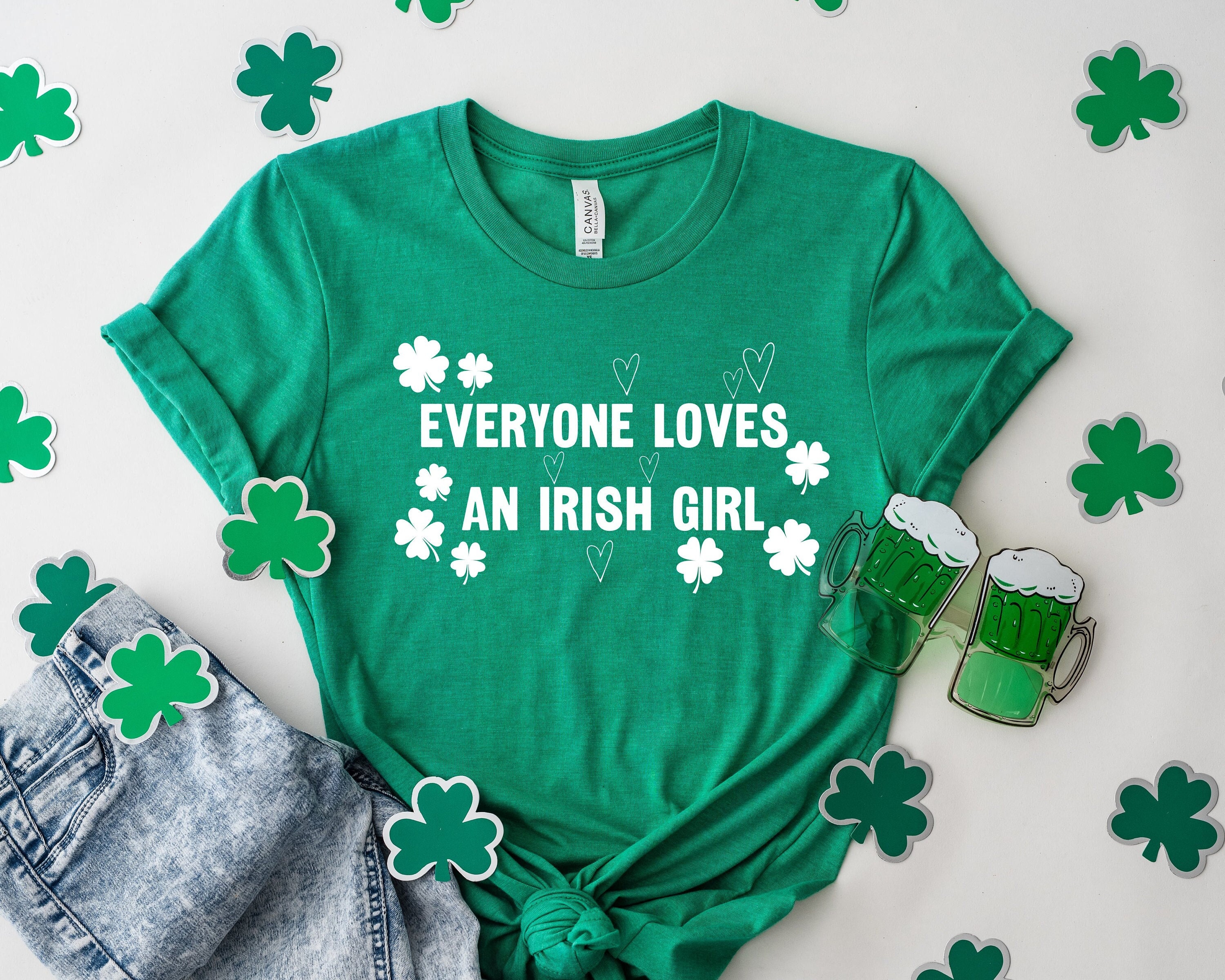 QIPOPIQ Clearance Womens Plus Size Tops St. Patrick's Day Casual Clothes  Funny Solide Fit Tee Shirts Blouse Solid Shirt with Shamrock 