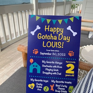 Dog Gotcha Day Adoption Anniversary Poster Sign