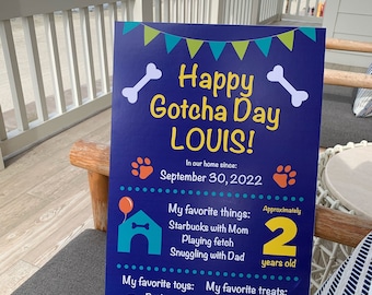 Posterbord hond Gotcha Day Adoptie jubileum