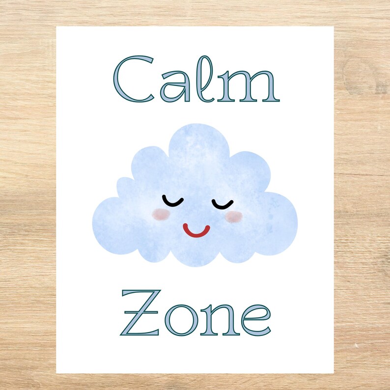 Calm Zone Printable: Kids Room Decor, Emotional Support (digital ...