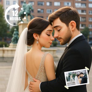 Benutzerdefiniertes Pixar Hochzeitsporträt, personalisiertes 3D-Karikaturfoto Pixar Style Portrait, benutzerdefiniertes Poster Hochzeitskarikatur, Pixar Style Portrait