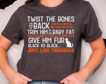 Camiseta de Halloween Twist the Bones: Hermanas Sanderson, Binx Cat