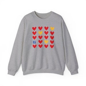 KU Heart Sweatshirt, Jayhawks Sweatshirt, Jayhawks Sweater, Heart University of Kansas Sweater