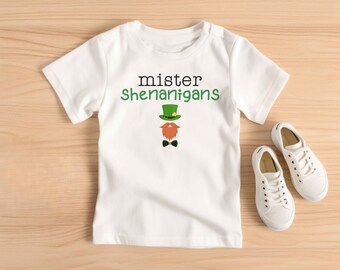 Camiseta para niño de Mister Shenanigans, camiseta del Día de San Patricio