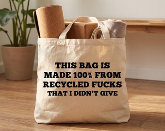 Bolso de lona reciclada "Fucks" de Unhinged, un bolso con un toque divertido