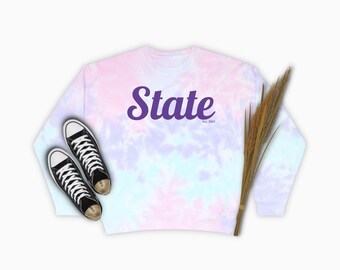 K-State Tie-Dye Sweatshirt, State Tie-Dye Sweatshirt, Kstate Shirt, K-State Sweater, K-State Sweatshirt, Tie-Dye College Shirt