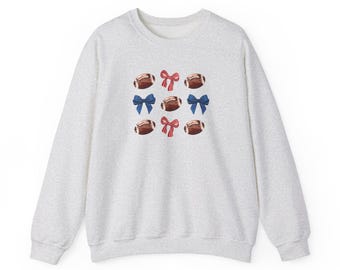 Jayhawks Football Sweatshirt, Coquette Football Sweatshirt, KU Sweater, KU Football Sweatshirt