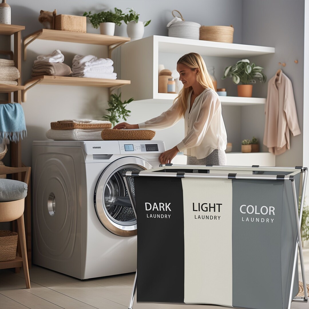 1pc Laundry Separator 35L Laundry Basket 2/3 Section Etsy