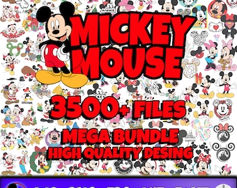 Paquete de Mickey Mouse SVG, PNG, DXF y EPS, archivos de corte, Cricut, silueta, cumpleaños, Mickey Mouse PNG, fuente de Mickey Mouse, Mickey Mouse Svg