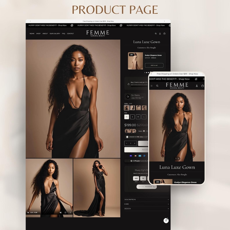 Clothing Shopify Theme 2.0 for Women's Streetwear Fashion & Beauty | Luxe Minimal Beige Black Template image 14