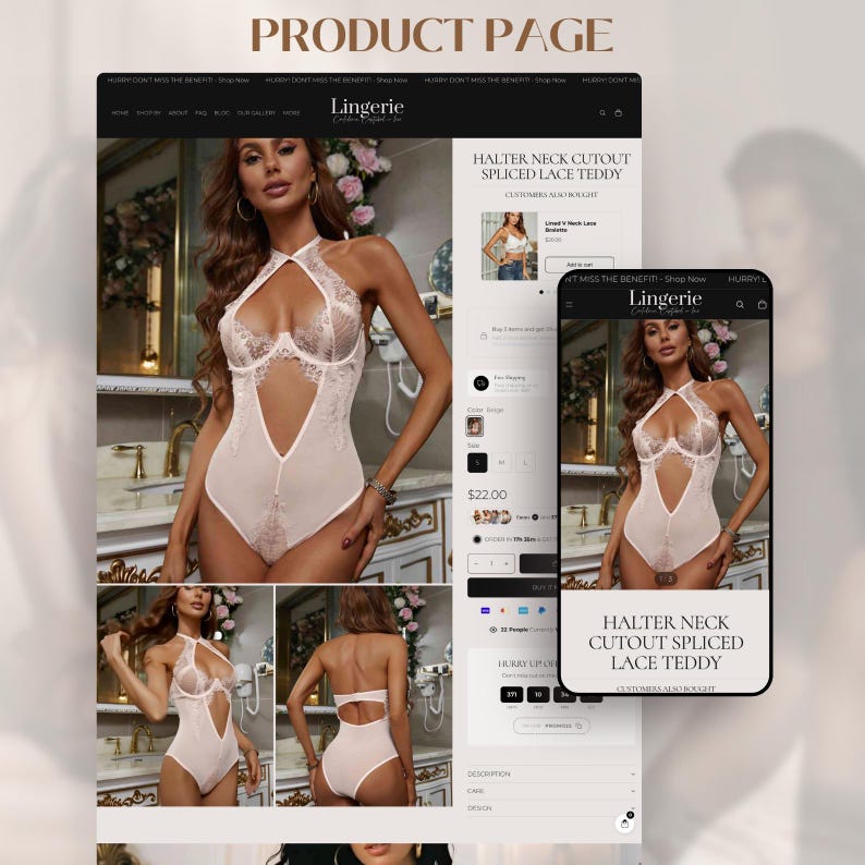 Black Dark Shopify Theme 2.0 for Lingerie & Intimates | Luxe Minimal Template image 12