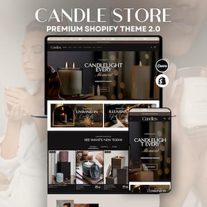 Beige Black White Shopify Theme 2.0 for Candle Shops | Minimal Modern Template