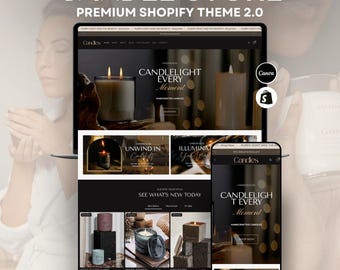 Beige Black White Shopify Theme 2.0 for Candle Shops | Minimal Modern Template