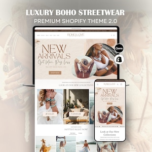 Tema Shopify Beige White 2.0 para boutique de moda bohemia / Plantilla minimalista de ensueño