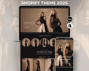 Femme Dark Shopify Theme: Clothing Store Template + 20 Insta Posts, Free Installation Included