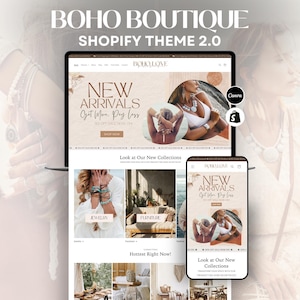 Boho Boutique Shopify Theme: Feminine, Minimal Design (OS 2.0), Free Installation Included