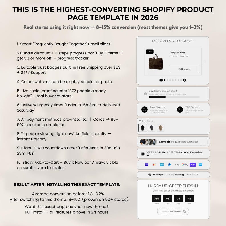 Clothing Shopify Theme 2.0 for Women's Streetwear Fashion & Beauty | Luxe Minimal Beige Black Template image 7