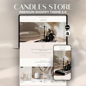 Tema Shopify Beige White 2.0 para tiendas de velas y jabones / Plantilla limpia y minimalista