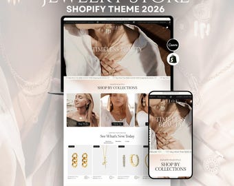Beige White Shopify Theme 2.0 for Jewelry & Bijouterie | Clean Minimal Template