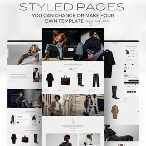 May include: A promotional image showcasing website design templates with the text "STYLED PAGES" and "YOU CAN CHANGE OR MAKE YOUR OWN TEMPLATE easy and clear." The image includes mockups of web pages with fashion-related content.