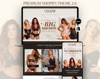 Lingerie Shopify Theme 2.0 | Light Clean Website Template | Modern Minimalist Shopify Design | Beauty & Fashion Shopify Theme