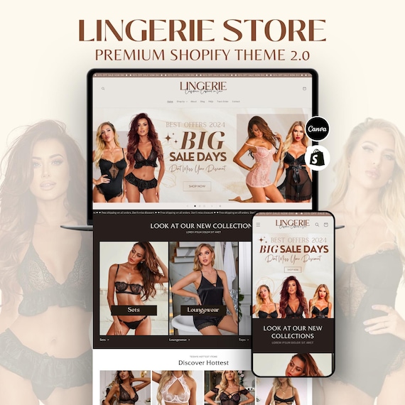 Lingerie Shopify Theme 2.0 | Light Clean Website Template | Modern Minimalist Shopify Design | Beauty & Fashion Shopify Theme