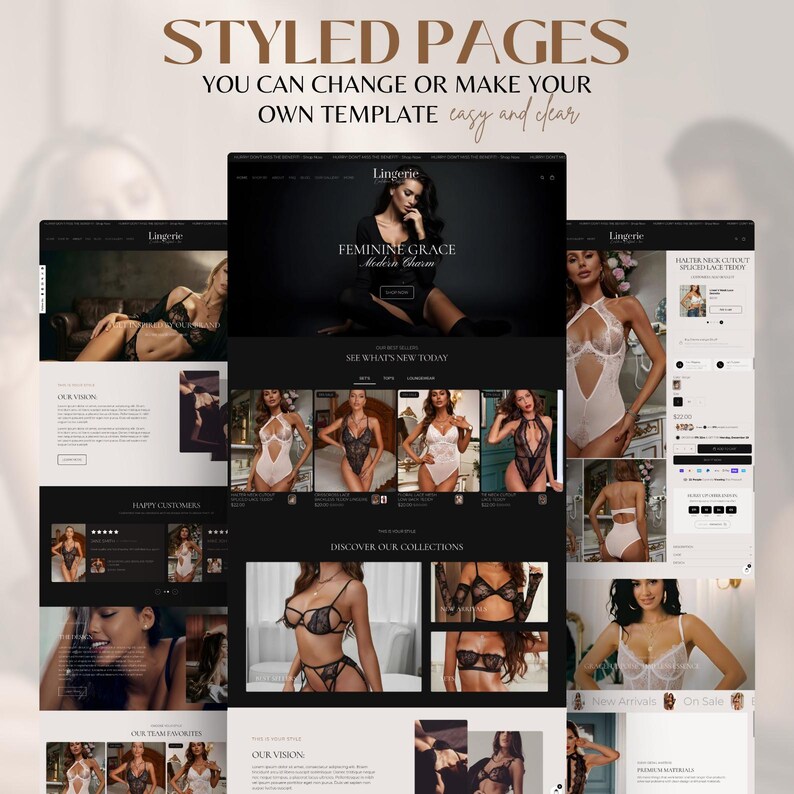 Black Dark Shopify Theme 2.0 for Lingerie & Intimates | Luxe Minimal Template image 5