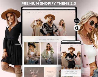 Boutique Shopify Theme 2.0 for Women's Streetwear  Fashion | Feminine Minimal Pink White  Template